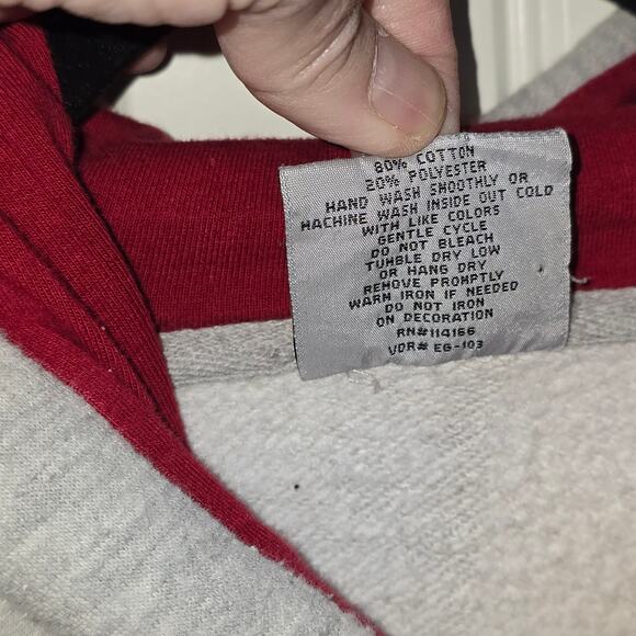 OU Oklahoma Sooners Colosseum Hoodie Gray Red Distressed Raised Letters 2XL - Picture 6 of 6